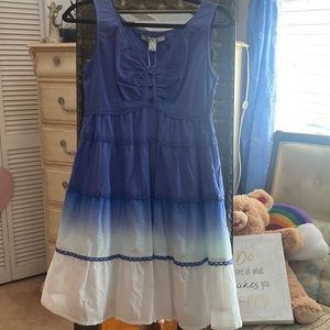 Hombre, blue ruffle, dress, size small